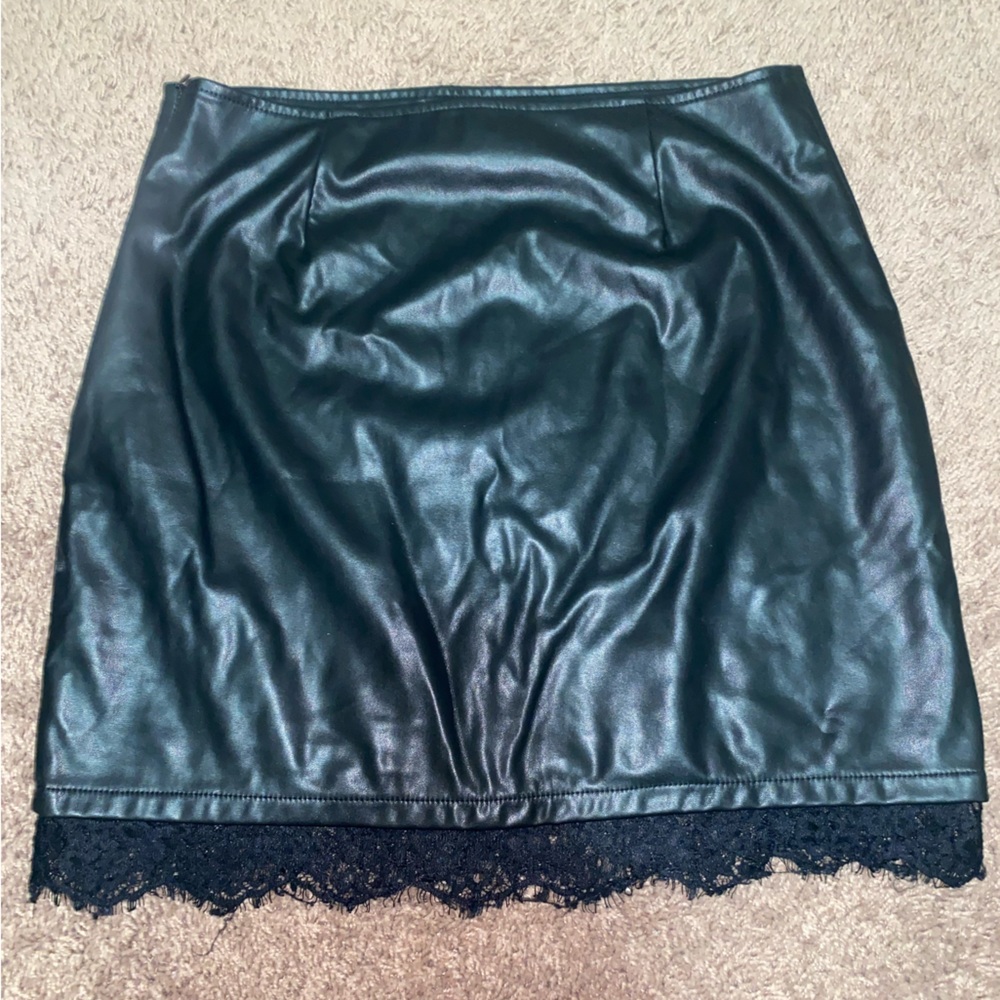 Black leather skirt